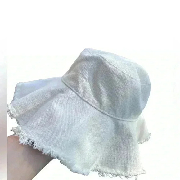 H&M women’s bucket hat cream sz M like new no flaws - Picture 5 of 8